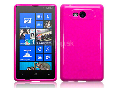 Ochrann kryt (obal) TPU na Nokia Lumia 820 Pink (rov) **AKCIA!!
