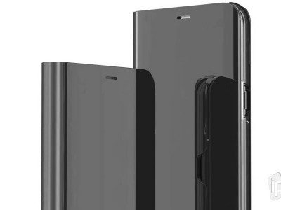 Mirror Standing Cover (čierne) - Zrkadlové puzdro pre OnePlus 8 Pro