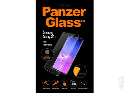 PanzerGlass Case Friendly Black (ierny) - Tvrden ochrann sklo na displej na Samsung Galaxy S10 Plus