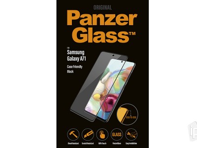 PanzerGlass Case Friendly Black (ierny) - Tvrden ochrann sklo na displej na Samsung Galaxy A71