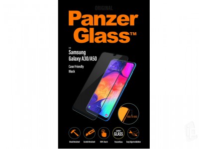 PanzerGlass Case Friendly Black (čierny) - Tvrdené ochranné sklo na displej na Samsung Galaxy A50 / A30S