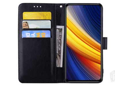 Elegance Stand Wallet Black (ern) - Penenkov pouzdro na Xiaomi Poco X3 NFC / X3 Pro