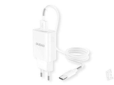 Set DUDAO nabíjací adaptér 2.4A + USB-C kábel 1m (biely)