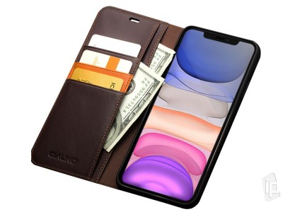 QIALINO Business Leather Wallet Book (hned) - Luxusn koen puzdro pre Apple iPhone 11