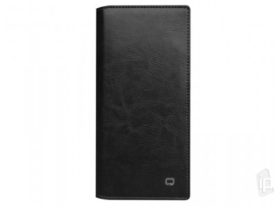 QIALINO Classic Leather Wallet Book (ierne) - Luxusn koen puzdro pre Samsung Galaxy Note 10 Plus