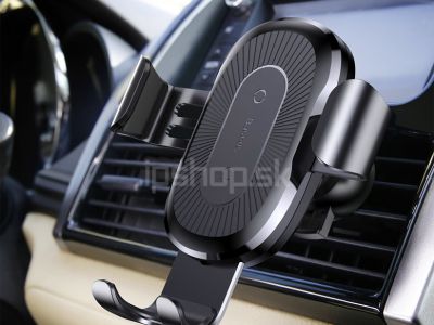 Baseus 10W Wireless Car Holder Black - driak do auta do mrieky ventiltora s bezdrtovm nabjanm