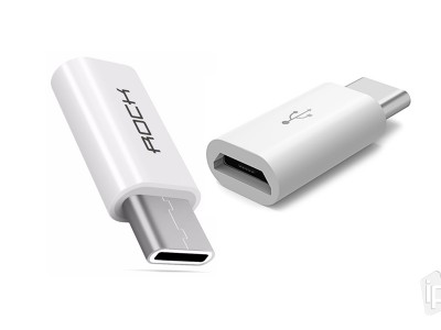ROCK Micro USB na USB Type-C adaptr biely