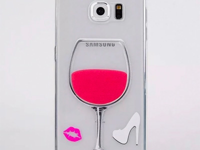 Ochrann� kryt (obal) TPU Glass of Wine Red na Samsung Galaxy S6 Edge **AKCIA!!