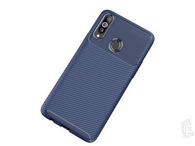 Carbon Fiber Blue (modr) - Ochrann kryt (obal) pre Samsung Galaxy A20s