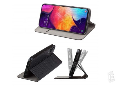 Fiber Folio Stand Black (�ierne) - Flip puzdro na Samsung Galaxy A20s