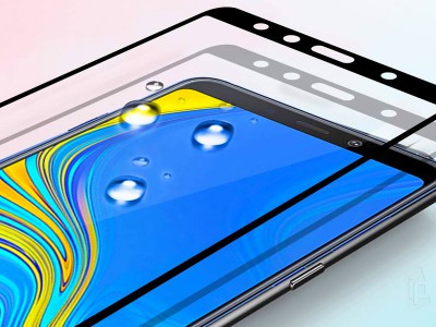 2.5D Glass - Tvrden ochrann sklo s pokrytm celho displeja pre Samsung Galaxy A7 2018 (ierne) **AKCIA!!