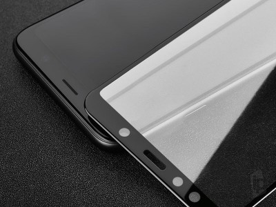 2.5D Full Cover Tempered Glass (ierne) - Tvrden sklo na displej pre Samsung Galaxy A7 2018 **VPREDAJ!!