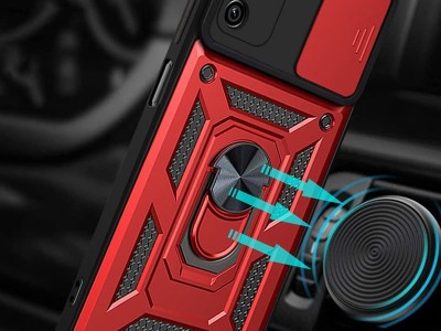 Fusion Ring Camshield II � Ochrann� kryt s ochranou kamery pre Samsung Galaxy A03s (�erven�) **AKCIA!!