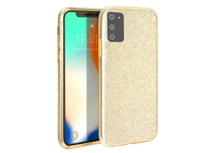 TPU Glitter Case (zlatý) - Ochranný kryt s trblietkami pre Samsung Galaxy A03S