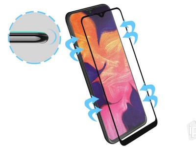 3D Full Glue Tempered Glass (�ierne) - Tvrden� sklo na displej na Samsung Galaxy A10 **AKCIA!!