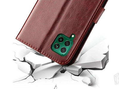 Elegance Stand Wallet Brown (hnd) - Penenkov pouzdro na Samsung Galaxy A12 / A12 5G