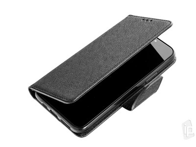 Fancy Book Case (ierne)  Flip puzdro pre Samsung Galaxy A12 / A12 5G