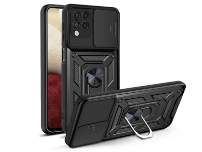 Fusion Ring Camshield II – Ochranný kryt s ochranou kamery pre Samsung Galaxy A12 (čierny)
