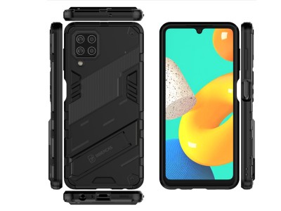 Kickstand Armor � Ochrann� kryt s v�suvnou opierkou pre Samsung Galaxy A12 / A12 5G / M12 (�ierny)