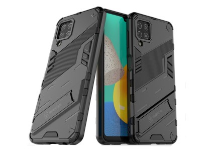 Kickstand Armor � Ochrann� kryt s v�suvnou opierkou pre Samsung Galaxy A12 / A12 5G / M12 (�ierny)