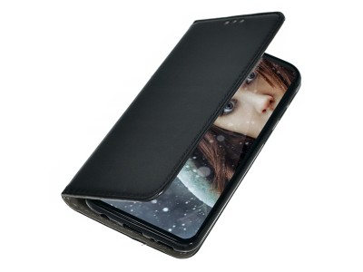Leather Magnet Book  Ochrann puzdro pre Samsung Galaxy A22 5G (ierne)