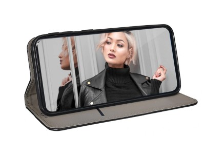 Leather Magnet Book � Ochrann� puzdro pre Samsung Galaxy A12 / A12 5G (�ierne)
