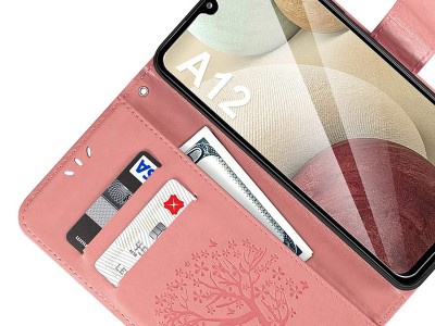 Wallet Book Tree  Ochrann otvracie puzdro s magnetickm zatvranm pre Samsung Galaxy A12 / A12 5G / M12 (ruov)