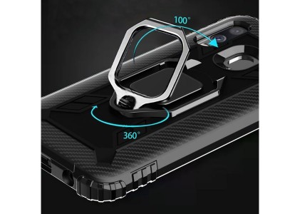 Carbon Ring Armor - Odoln kryt pre Samsung Galaxy A20e (erven)