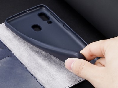KADO Series Elegance Wallet (modr) - Penenkov pouzdro na Samsung Galaxy A20e **AKCIA!!