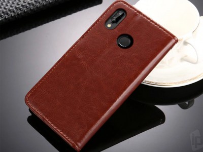 Elegance Stand Wallet Brown (hned) - Peaenkov puzdro na Samsung Galaxy A20e
