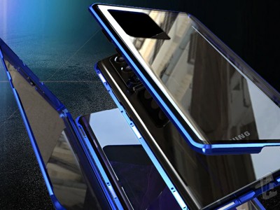 Magnetic Shield 360 Blue (modr) - Magnetick kryt s obojstrannm tvrdenm sklom na Samsung Galaxy S21 Ultra
