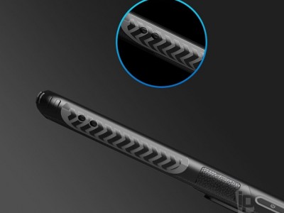 Leather Ring Defender (ierny) - Odoln kryt (obal) na Samsung Galaxy A21S