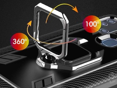Carbon Ring Armor (�erven�) - Odoln� kryt (obal) na Samsung Galaxy A21S **AKCIA!!