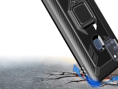 Carbon Ring Armor (�erven�) - Odoln� kryt (obal) na Samsung Galaxy A21S **AKCIA!!