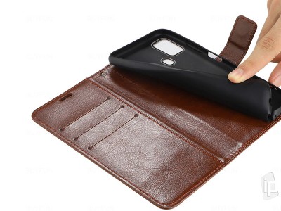 Elegance Stand Wallet Black (ierne) - Peaenkov puzdro na Samsung Galaxy A21S