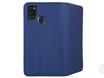 Fiber Stand Folio Navy Blue (modr�) - Flip puzdro na Samsung Galaxy A21S
