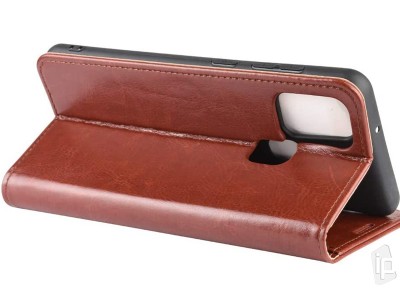 Elegance Stand Wallet Brown (hned�) - Pe�a�enkov� puzdro na Samsung Galaxy A21S