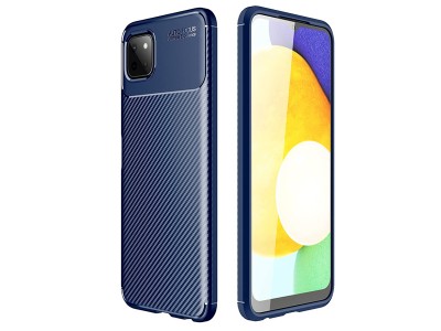 Carbon Fiber Blue (modrý) - Ochranný kryt (obal) pre Samsung Galaxy A22 5G