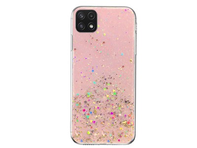 Glue Glitter Case  Ochrann kryt s farebnmi glitrami pre Samsung Galaxy A22 5G (ruov)