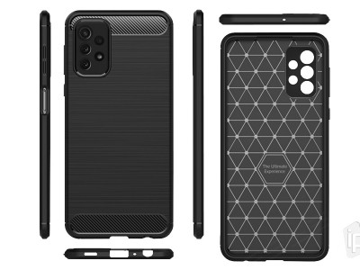 Fiber Armor Defender Black (�ierna) - Ochrann� kryt s ochranou kamery na Samsung Galaxy A32 5G
