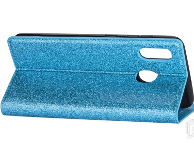 Glittery Magnet Wallet Blue (modr) - Peaenkov puzdro na Samsung Galaxy A40