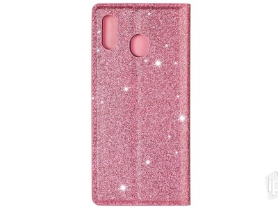 Glittery Magnet Wallet Pink (ruov) - Peaenkov puzdro na Samsung Galaxy A40