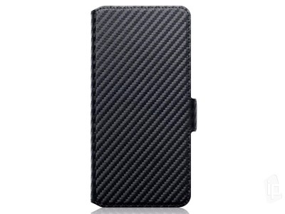 Carbon Fiber Folio ierne - peaenkov puzdro na Samsung Galaxy A40