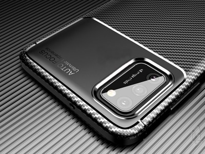 Carbon Fiber Black (ierny) - Ochrann kryt (obal) pre Samsung Galaxy A41