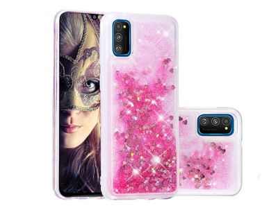 Diamond Liquid Glitter (růžový) - Ochranný kryt s tekutými trblietkami na Samsung Galaxy A41