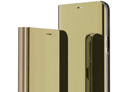 Mirror Standing Cover (zlat) - Zrkadlov puzdro pre Samsung Galaxy A40