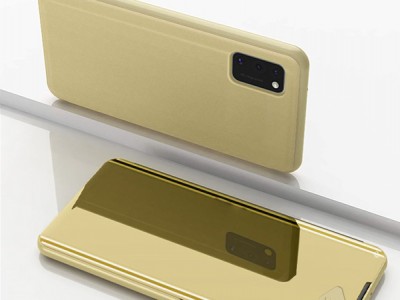 Mirror Standing Cover (zlat) - Zrkadlov puzdro pre Samsung Galaxy A41 **AKCIA!!