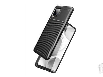 Carbon Fiber Black (�ierny) - Ochrann� kryt (obal) pre Samsung Galaxy A42 5G