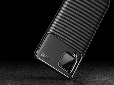 Carbon Fiber Black (�ierny) - Ochrann� kryt (obal) pre Samsung Galaxy A42 5G