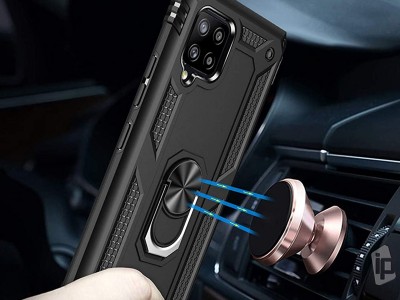 Set odoln� obal Fusion Ring Armor (modr�) + ochrann� sklo (�ierne) na displej na Samsung Galaxy A42 (5G) **AKCIA!!